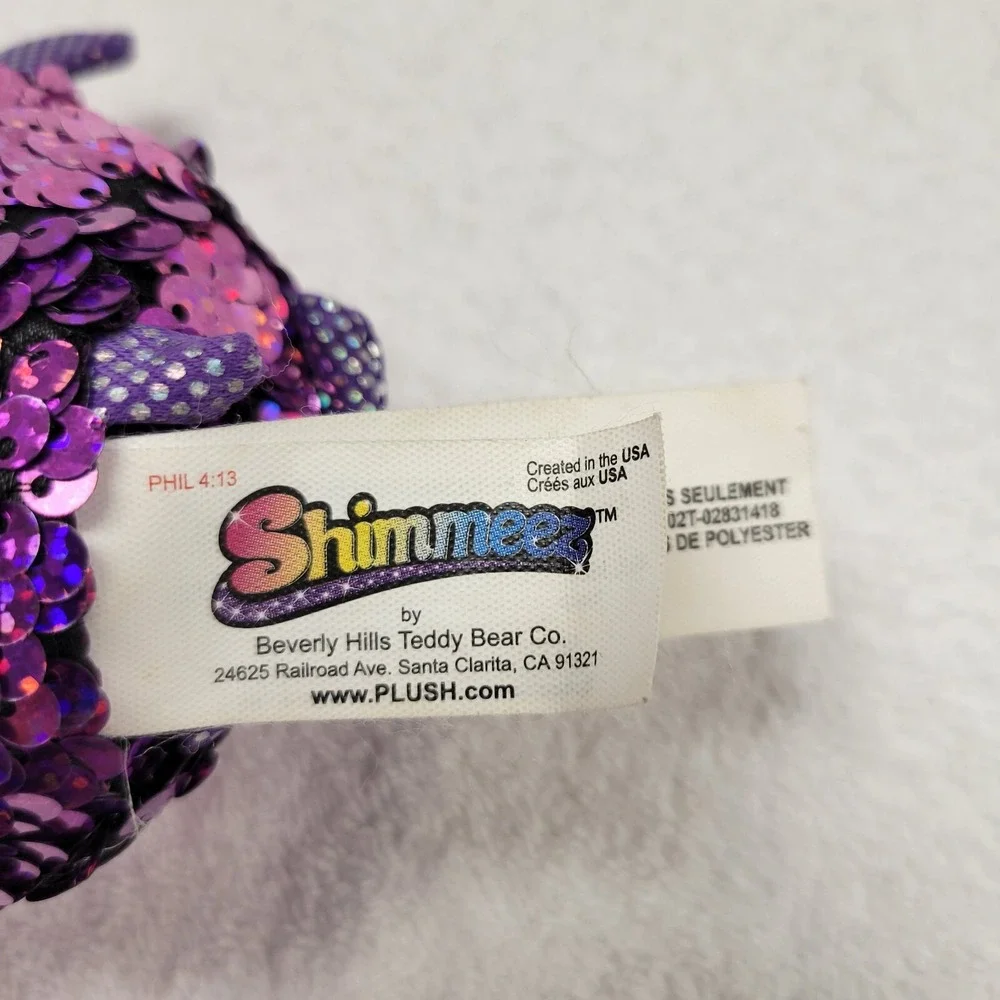 Shimmeez Purple Sequin Plush keychain / backpack‎ clip